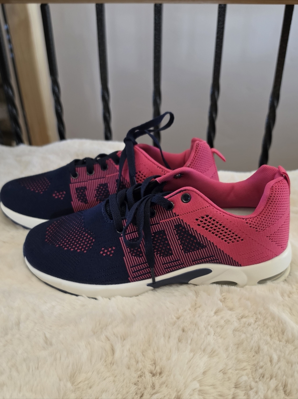 Women's Athletic Knit Trainer - Pink and Navy